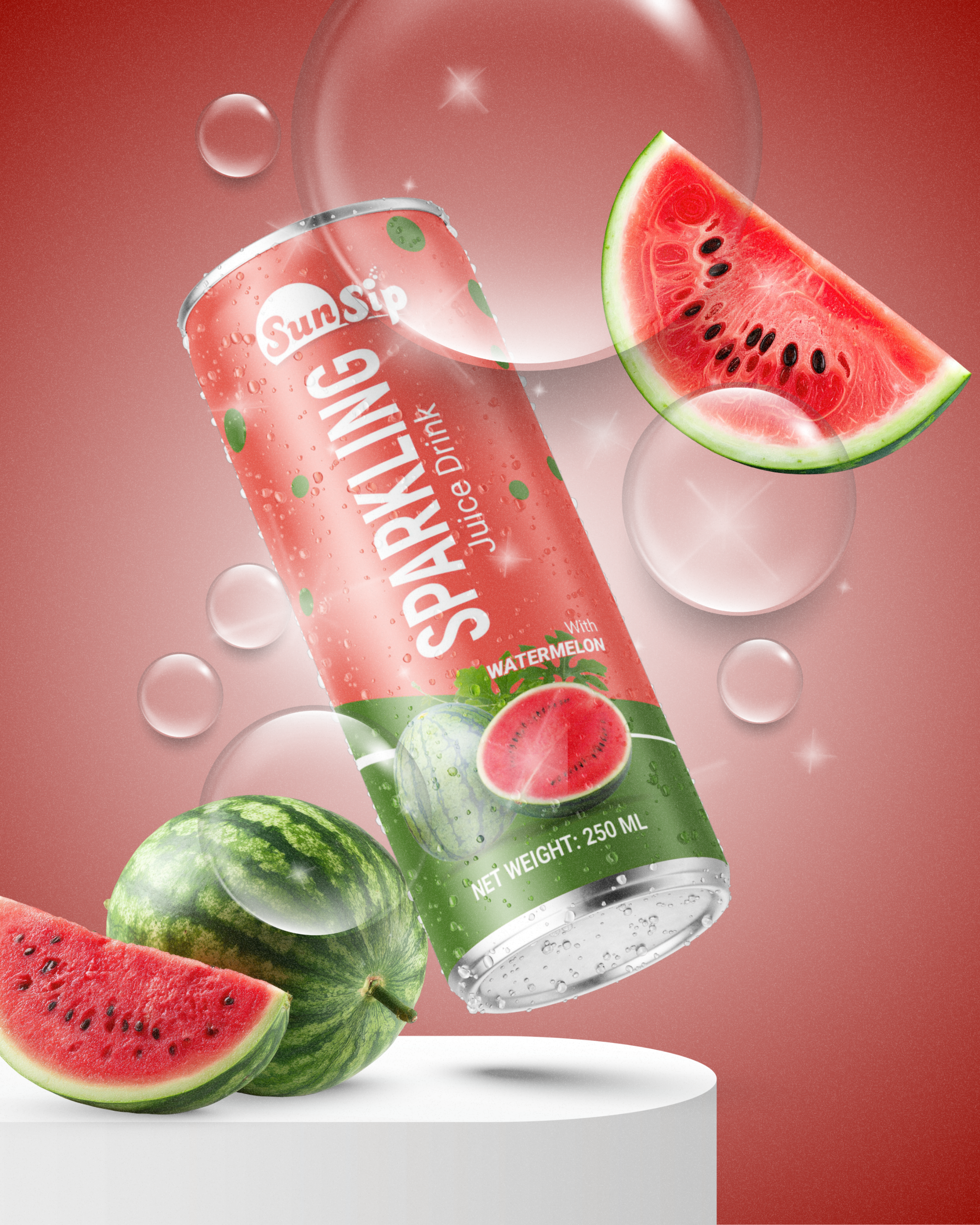 SunSip Watermelon Sparkling Juice Drink 250ml