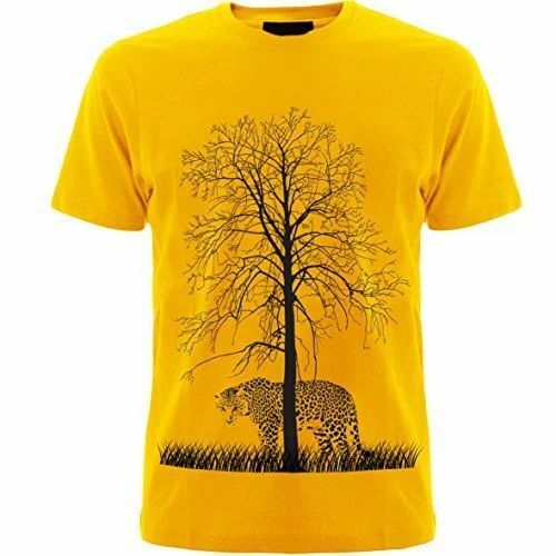 Yellow Color Printed T Shirt