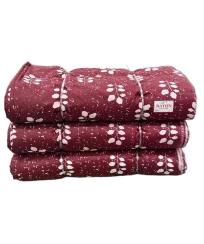 Red Printed Rayon Fabric