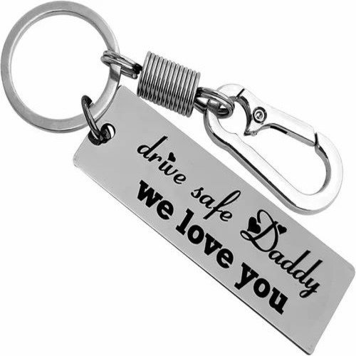 02 Stainless Steel Engraved Key Chain