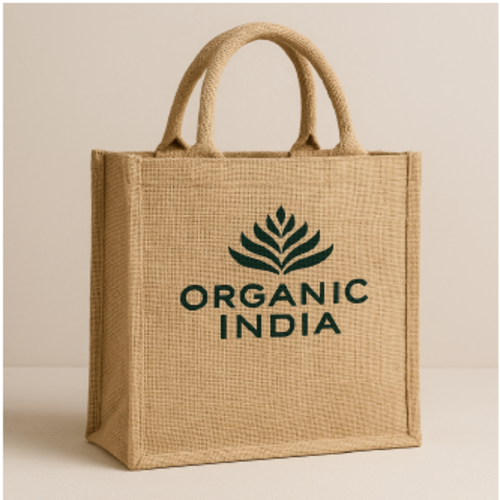 Custom Logo Printed Natural Jute Tote Bag - Size: 40*35*30 Cm