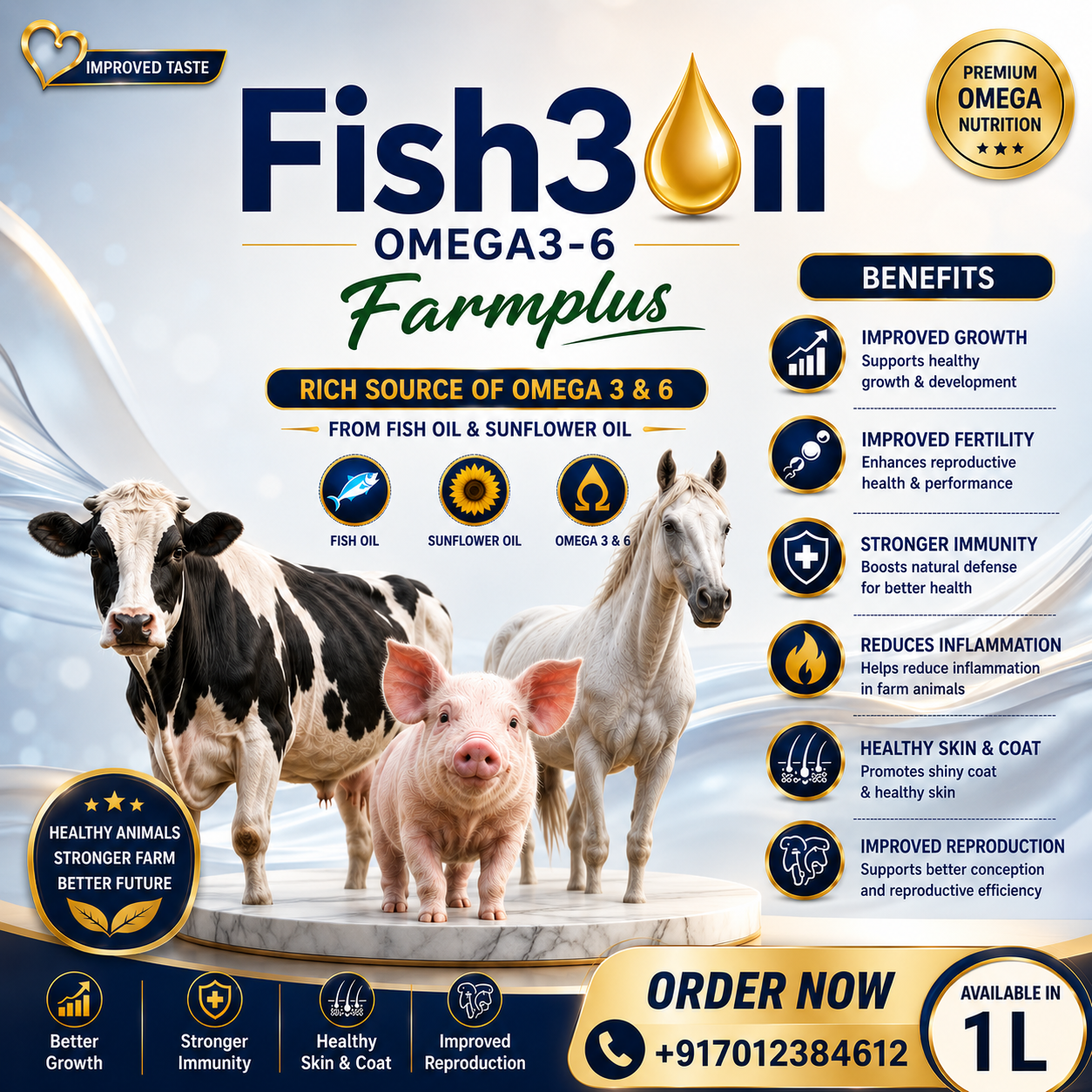 Genesisomega Ultra Refined Omega 36 In Chicken Flavour For Pigs 5 L