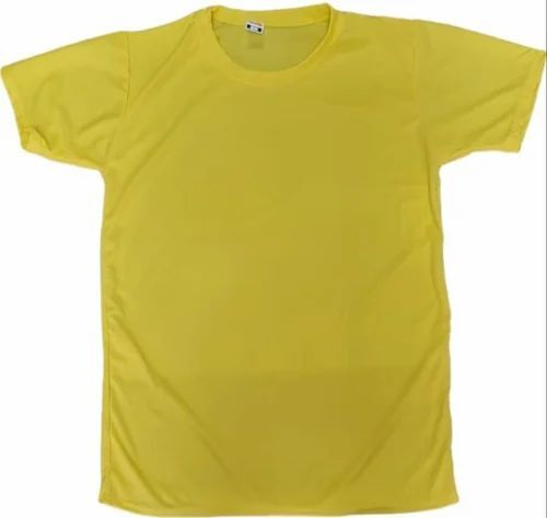Men Yellow Color Round Neck T Shirt