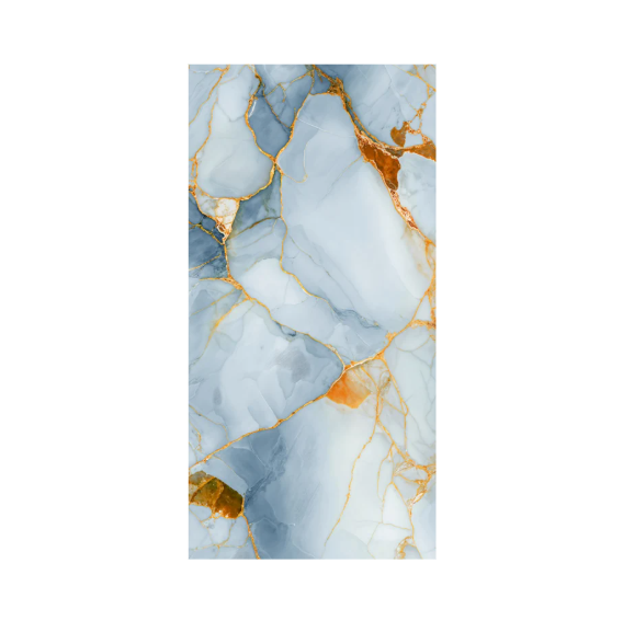 Noble Blue Gold Veins Glazed Vitrified Floor Tile - Feature: Non-Slip
