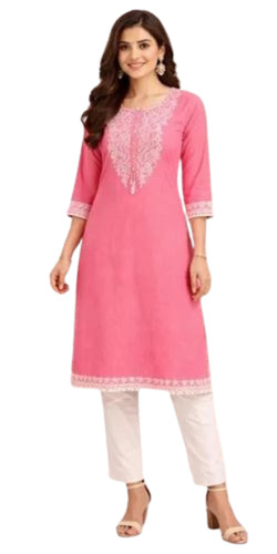 Pink Ladies Kurti Pant Set