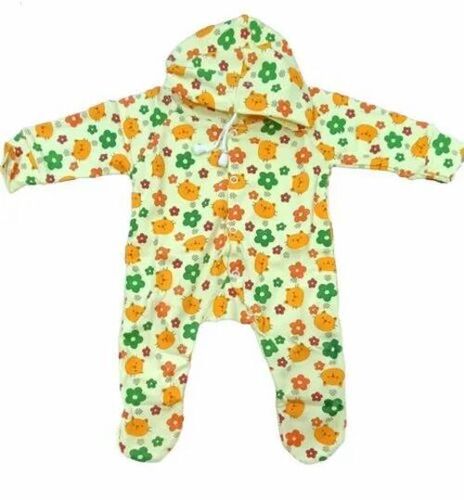 Printed Hooded Baby Romper
