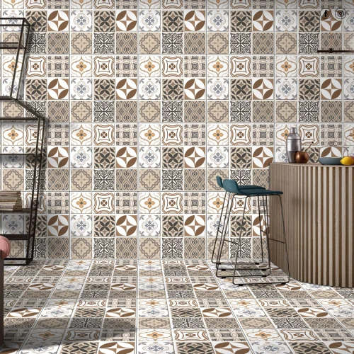 2x2 Ft Vitrified Tiles - Color: Multi Color