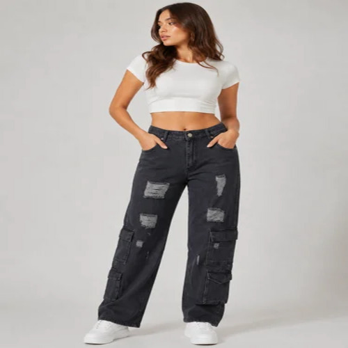 Comfortable Women Wide Leg Jeans