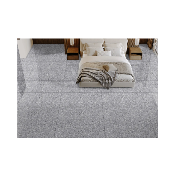 Fortress Stone Silver Glazed Vitrified Floor Tile - Color: Black