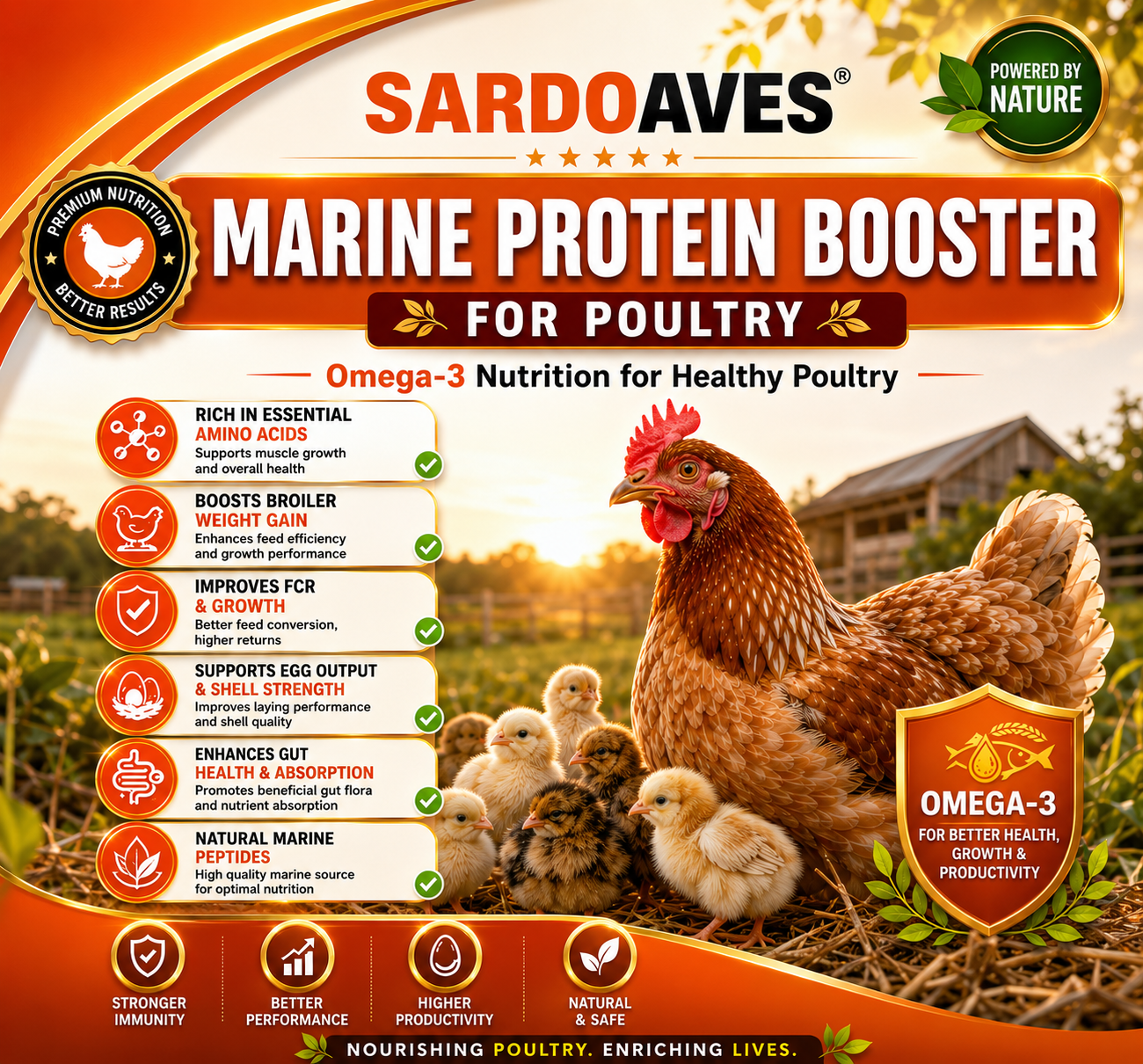Genesisomega Sardoaves Marine Protein Booster For Poultry 5 Kg