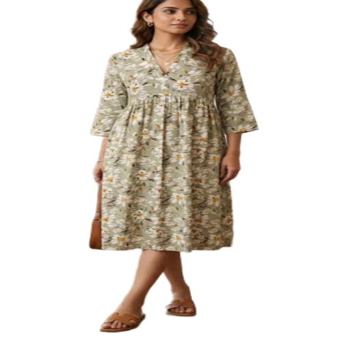 Ladies Printed Midi Dress
