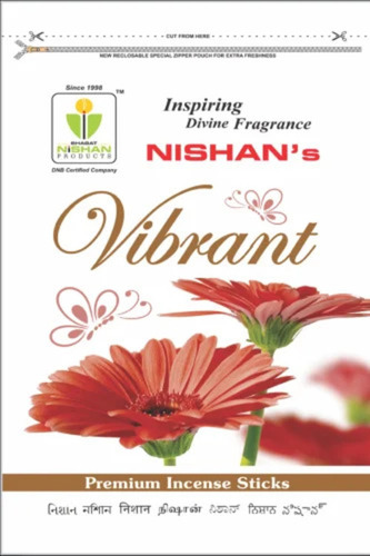 Vibrant Incense Sticks - Bamboo Material, Black Zipper Pouch | Durable, Indian Religious Use