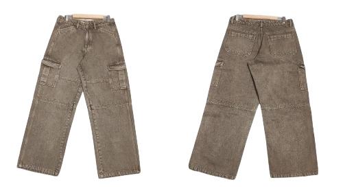 Women Brown Denim Cargo Pant