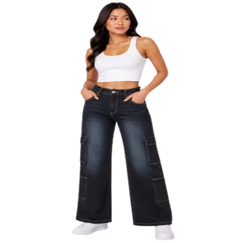 Women High Rise Wide Leg Jeans