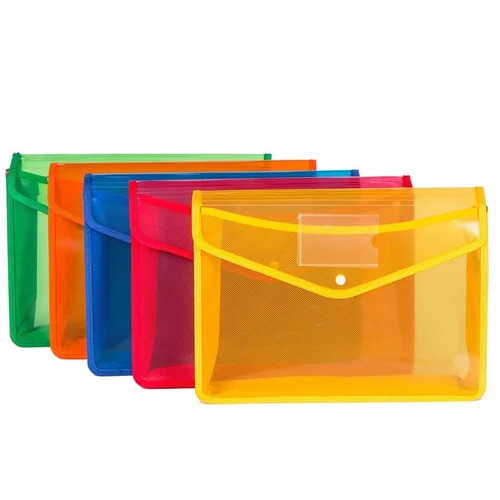 A4 Plastic Button File Folder