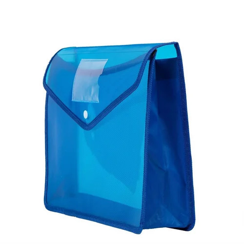 Blue Plastic Button File Folder