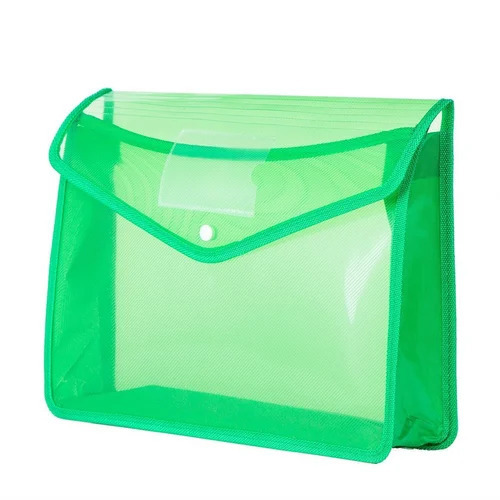 Green Plastic Button File Folder
