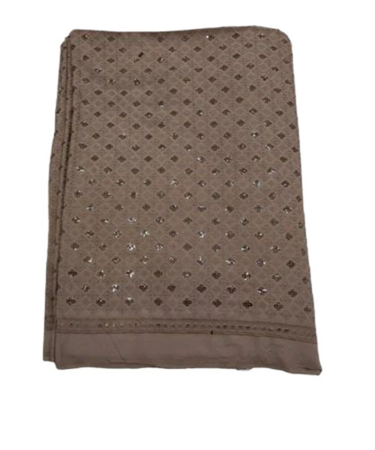 Grey Embroidered Fabric
