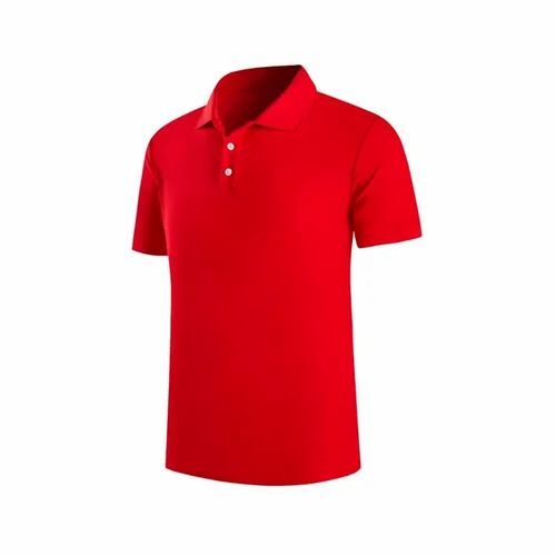 Men Red Color Plain T Shirt