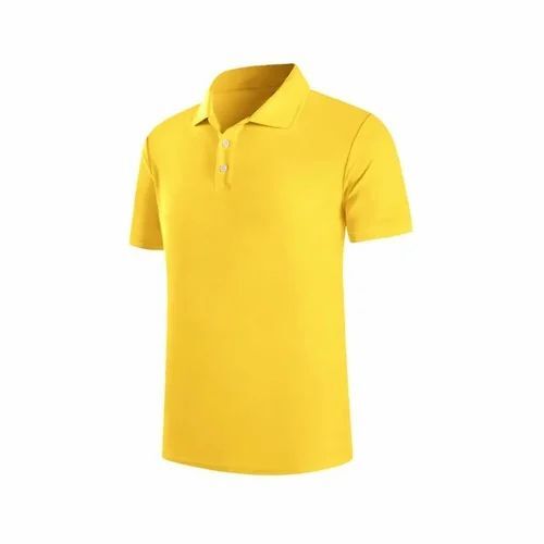 Men Yellow Color Plain T Shirt