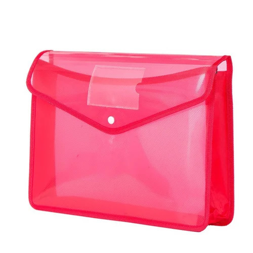 Red Plastic Button File Folder