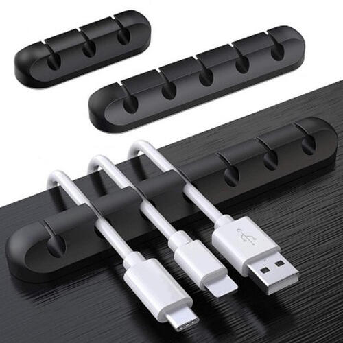 Self Adhesive Silicone Desktop Charging Cords Headphone Phone Usb Cable Winder Organizer Holder Clips