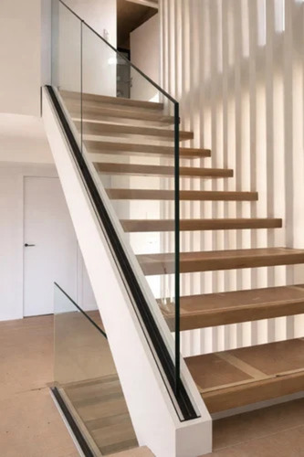 Side Mounted Glass Stair Railing For Home