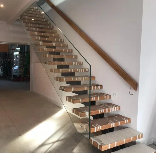 Ss Glossy Glass Stair Railing - Stainless Steel, 10mm Toughened Glass, Side Mounted, Anti Corrosion, Rust Proof