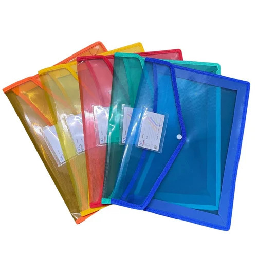 Transparent Plastic Button File Folder