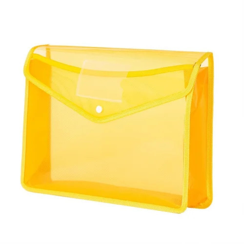 Yellow Plastic Button File Folder