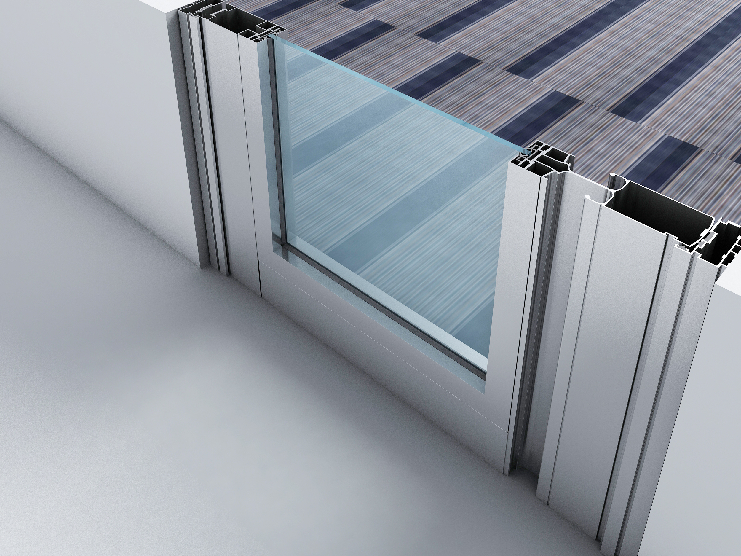 Gd01 Built In Handle Aluminium Glass Door