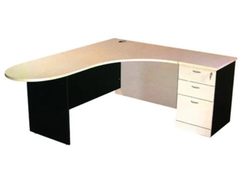 L Shaped Plywood Office Table