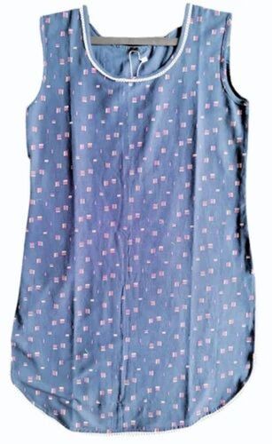 Ladies Printed Cotton Sleeveless Kurti