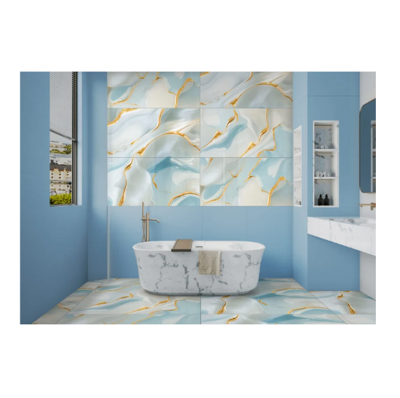 Solaris Aqua Gold Vitrified Floor Tile - Grade: First Quality