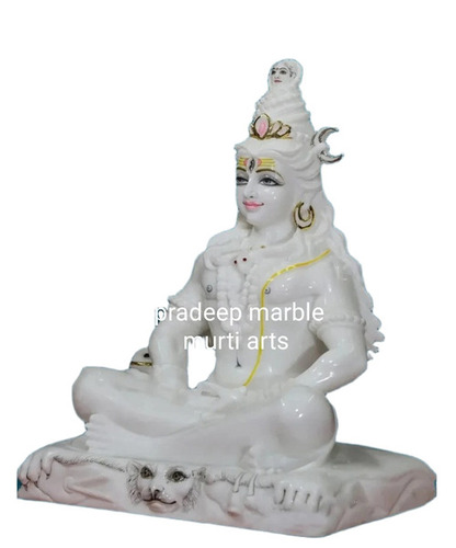 White Marble Meditating Shiva Statue
