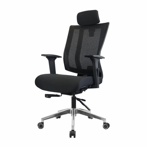 Comfortable High Back Mesh Office Chair - Indian Style, Standard Size, Black | Durable, Eco-Friendly, No Assembly Required