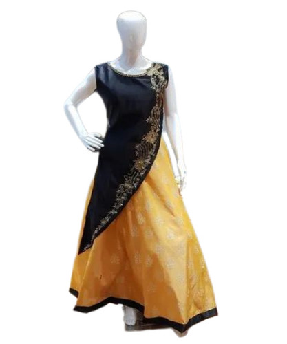 Ladies Embroidered Silk Gown