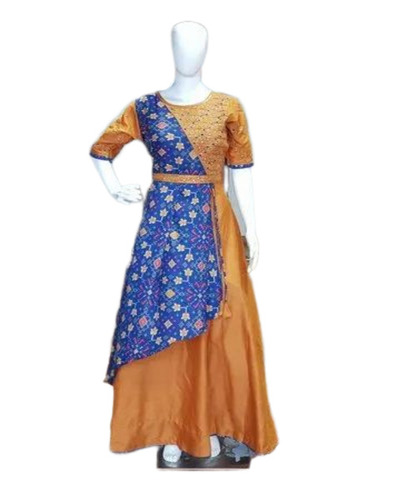 Ladies Patola Embroidered Silk Gown