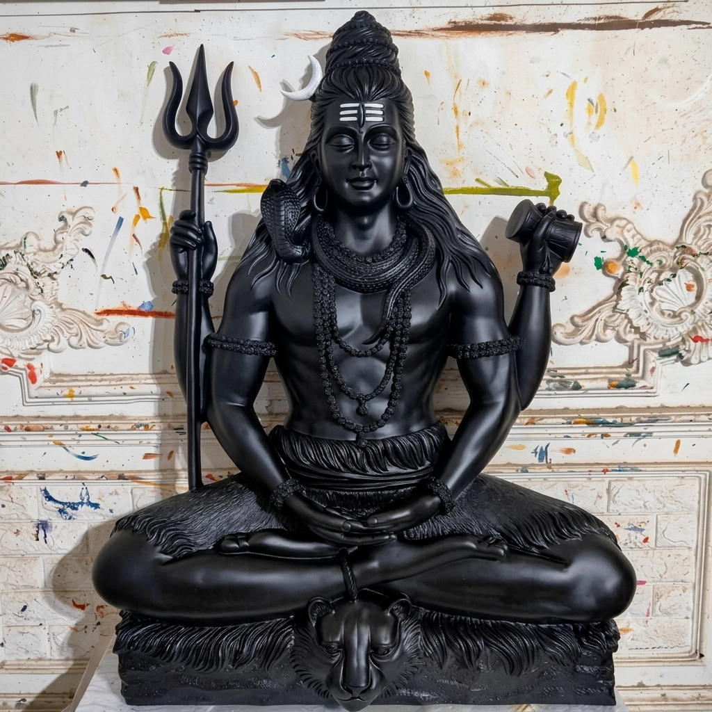 Mahadev Ji Black Marvel Statue
