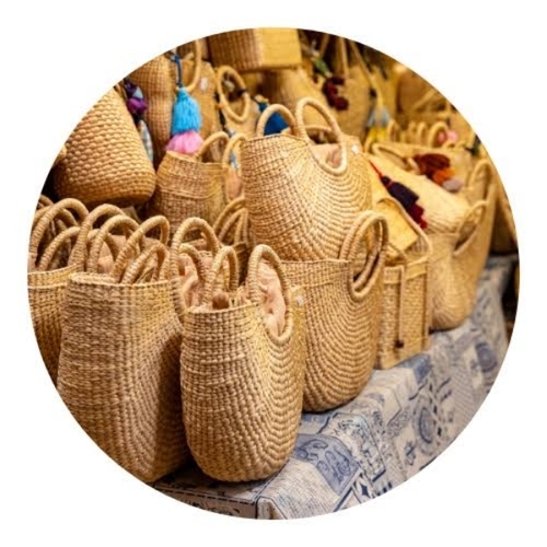 Natural Fiber Woven Tote Bag