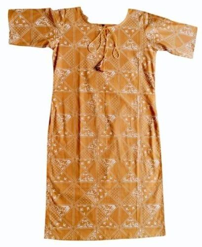 Orange Chanderi Cotton Kurti