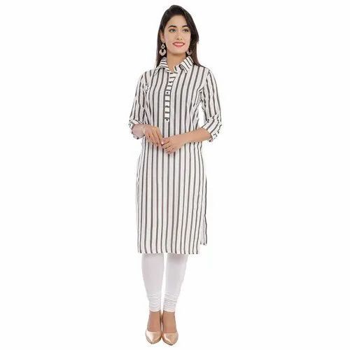 Ladies Striped Cotton Kurti