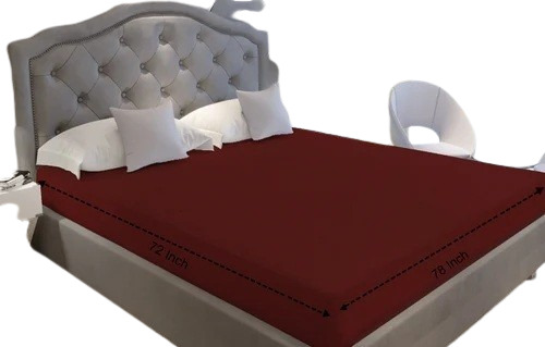 Maroon Terry Cotton Waterproof Mattress Protector