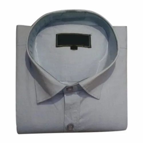 Men Party Wear Plain Shirts - Polyester Cotton, Full Sleeves, Grey | Breathable, Anti UV, Anti Wrinkle, Quick Dry, Comfortable Fit