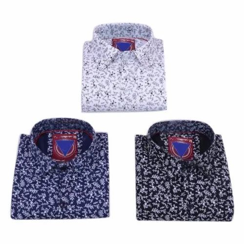 Mens Cotton Printed Party Wear Shirts