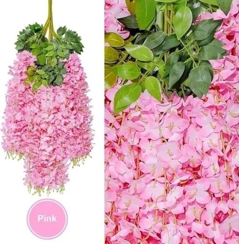 Pink Artificial Wisteria Flower Stick Set