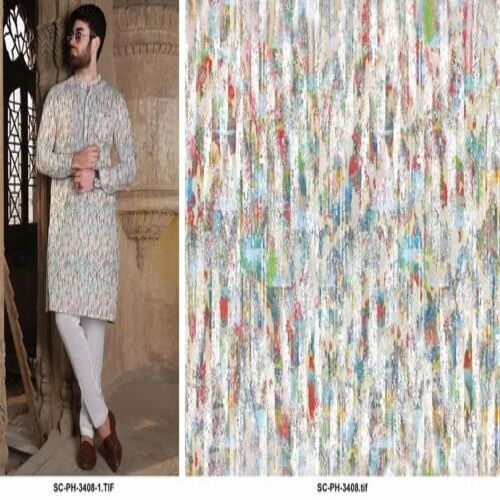 Premium Rayon Fancy Kurta Fabric - Cotton Unstitched 58 Inch Multicolor, Embroidered, Machine Wash, Lightweight, Quick Dry, Tear-Resistant