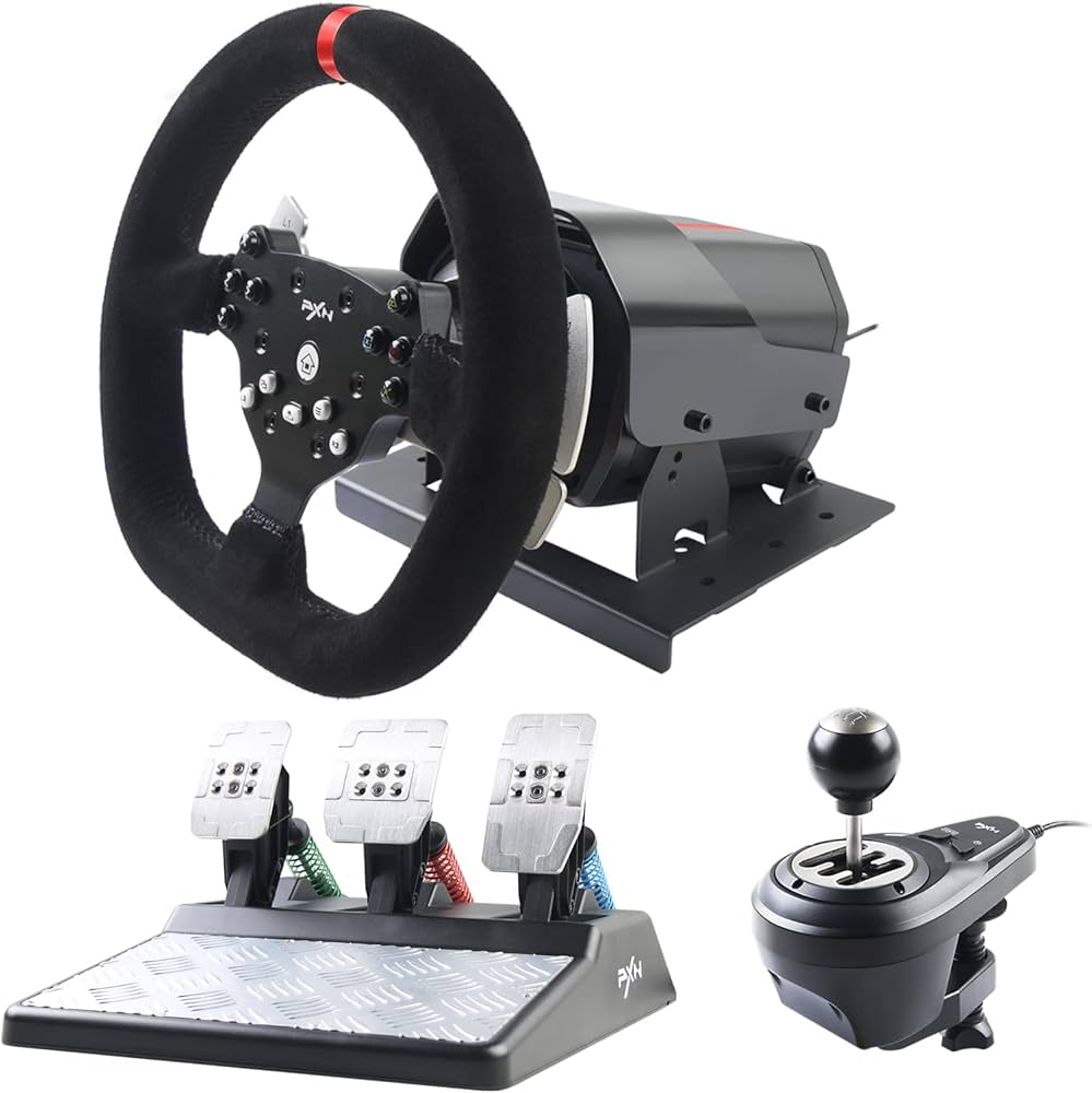 PXN V10 Force Feedback Steering Wheel With Pedals and Shifter