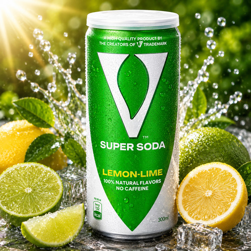 V7 Super Soda Lemon-Lime Flavoured Carbonated Drink No Caffeine 300Ml Can - Physical Form: Liquid