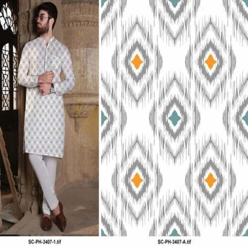 White Rayon Fancy Kurta Fabric
